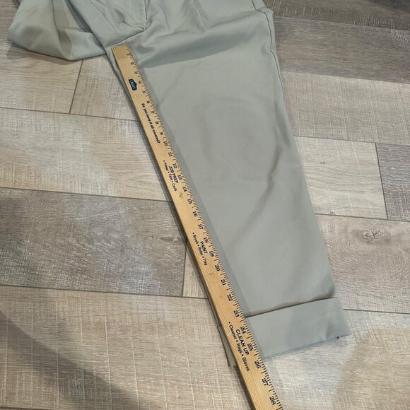 LOFT WOMENS CUFFED TAN HIGH RISE STRAIGHT PANTS LARGE ELASTIC WAIST - Picture 3 of 9